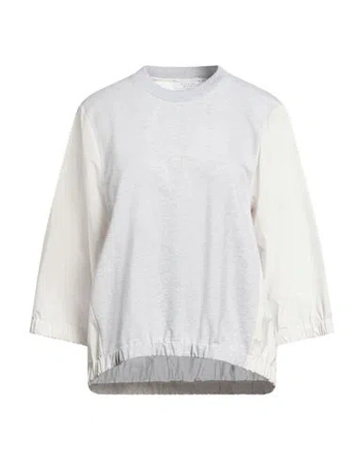 Peserico Woman Sweatshirt Light Grey Size 6 Cotton, Elastane In White