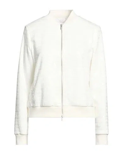 Peserico Woman Sweatshirt White Size 6 Cotton, Polyester