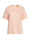 Peserico Woman T-shirt Apricot Size 12 Cotton, Linen In Orange