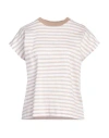 Peserico Woman T-shirt Camel Size 6 Cotton, Linen In Beige