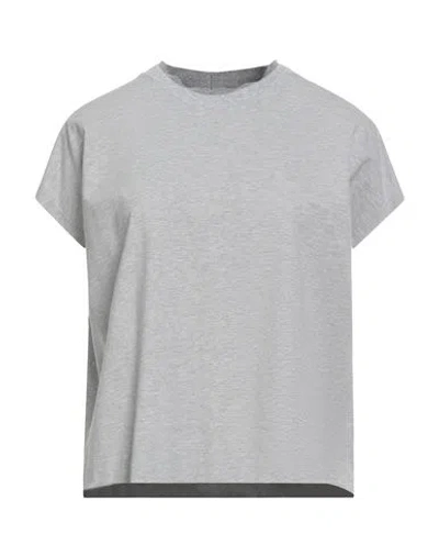 Peserico Woman T-shirt Grey Size 6 Cotton, Elastane In Gray