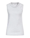 Peserico Woman T-shirt Light Grey Size 8 Cotton, Elastane