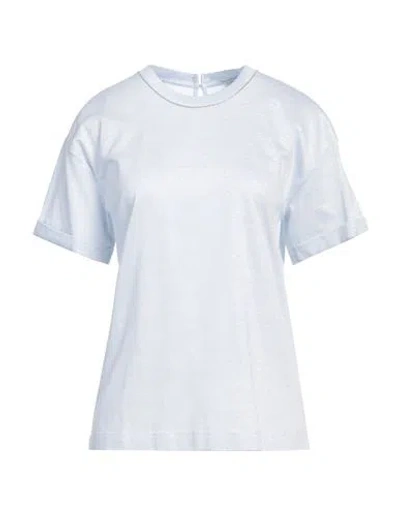 Peserico Woman T-shirt Sky Blue Size 14 Cotton, Linen