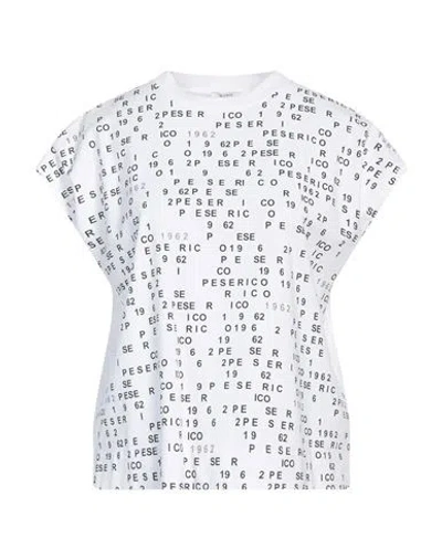 Peserico Woman T-shirt White Size 14 Cotton, Elastane