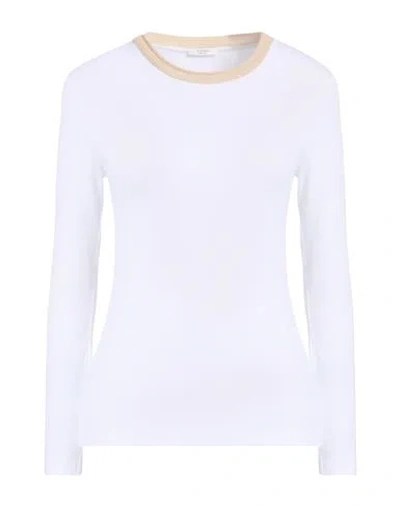 Peserico Woman T-shirt White Size 10 Cotton, Elastane