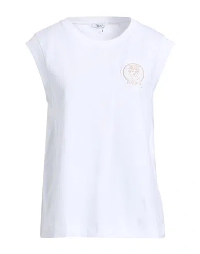 Peserico Woman T-shirt White Size 12 Cotton, Elastane
