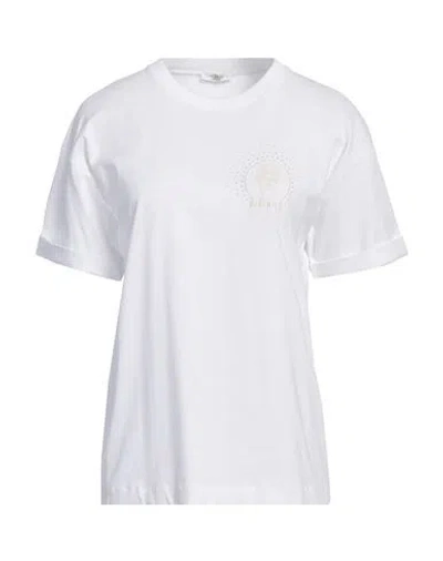 Peserico Woman T-shirt White Size 6 Cotton, Elastane