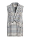 Peserico Woman Blazer Azure Size 14 Linen, Polyamide, Polyester In Blue