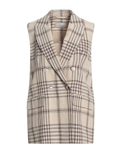Peserico Woman Blazer Beige Size 10 Linen, Polyamide, Polyester
