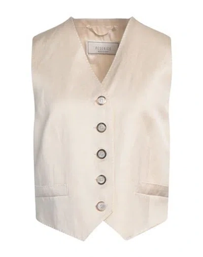 Peserico Woman Tailored Vest Cream Size 10 Viscose, Linen, Cotton In White