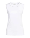 Peserico Bead-embellished Fine-ribbed Top In White