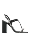 Peserico Woman Thong Sandal Black Size 8 Leather, Textile Fibers In Black
