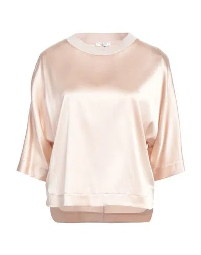 Peserico Woman Top Beige Size 12 Silk, Elastane, Viscose, Metallic Fiber, Cashmere