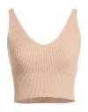 Peserico Woman Top Beige Size 12 Virgin Wool, Silk, Viscose, Cashmere, Polyester In Neutral