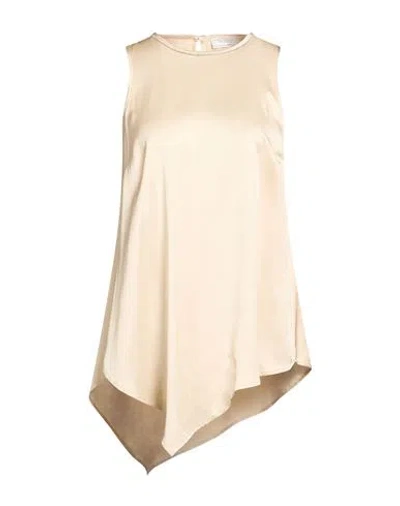 Peserico Woman Top Beige Size 6 Viscose In Yellow