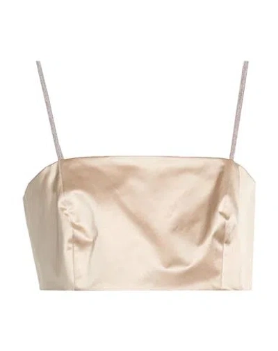 Peserico Woman Top Beige Size 8 Cotton, Polyester, Elastane In Neutral