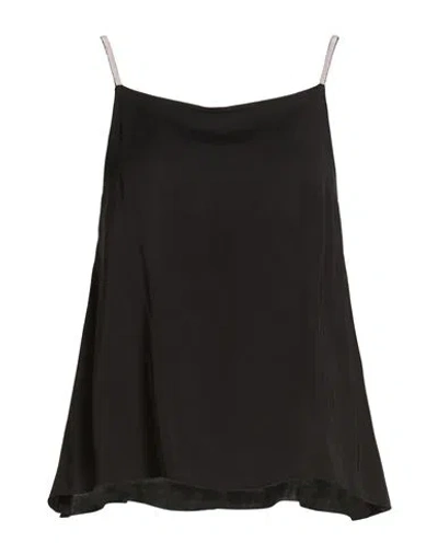 Peserico Woman Top Black Size 14 Viscose