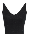 Peserico Woman Top Black Size 6 Virgin Wool, Silk, Viscose, Cashmere, Polyester