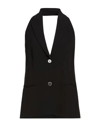 Peserico Woman Top Black Size 6 Viscose, Elastane