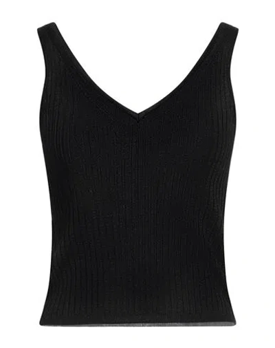 Peserico Woman Top Black Size 8 Viscose, Polyester