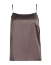 Peserico Satin-weave Tank Top In Brown