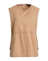 Peserico Woman Top Camel Size 14 Cotton In Neutral