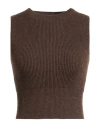 Peserico Woman Top Chocolate Brown Size 6 Virgin Wool, Silk, Viscose, Cashmere, Polyester In Brown
