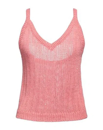Peserico Woman Top Coral Size 10 Cotton, Polyester In Red
