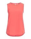 Peserico Easy Woman Top Coral Size 6 Silk, Elastane In Red