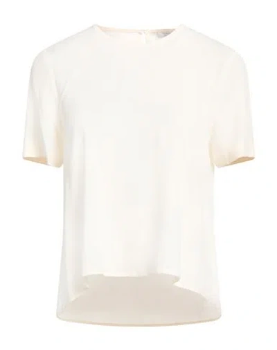 Peserico Easy Woman Top Cream Size 2 Acetate, Silk, Elastane In White