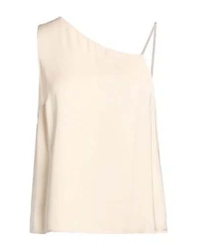 Peserico Woman Top Cream Size 6 Acetate, Cupro In Gray
