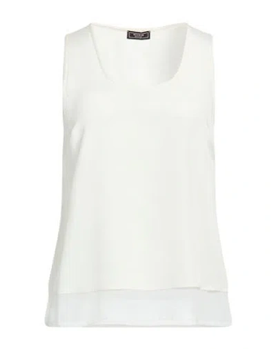 Peserico Woman Top Cream Size 8 Silk, Elastane In White