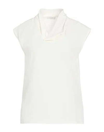 Peserico Woman Top Ivory Size 6 Silk, Elastane In Neutral