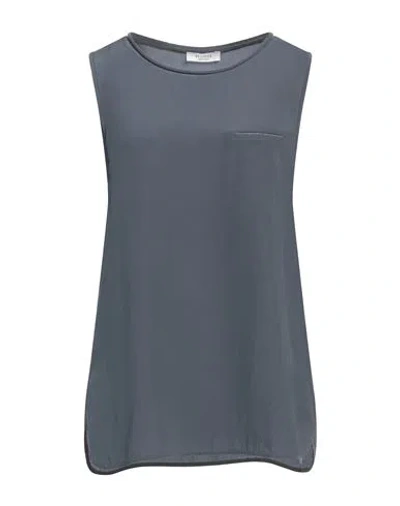 Peserico Woman Top Lead Size 12 Silk, Cotton