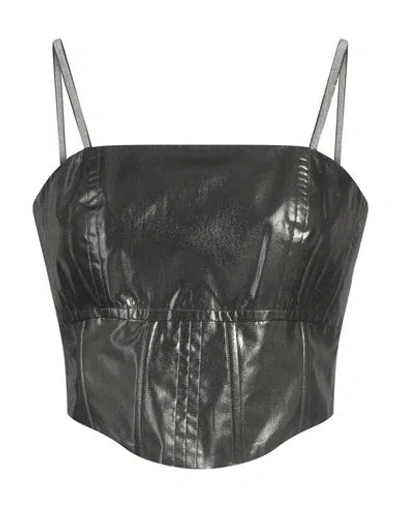 Peserico Woman Top Lead Size 6 Cotton, Polyester In Grey