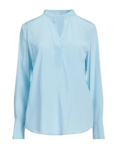 Peserico Woman Top Light Blue Size 6 Silk, Elastane