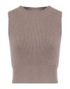 Peserico Woman Top Light Brown Size 12 Virgin Wool, Silk, Viscose, Cashmere, Polyester In Beige