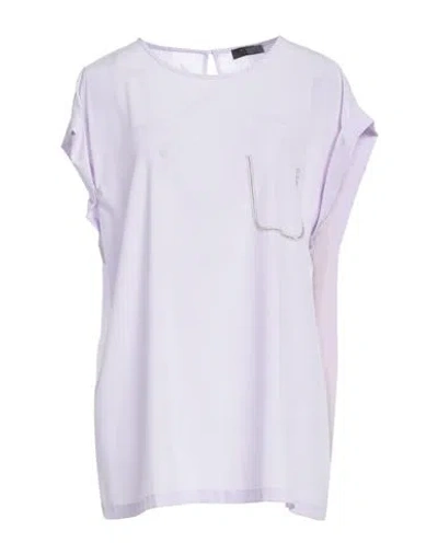 Peserico Woman Top Lilac Size 4 Silk, Elastane In Purple