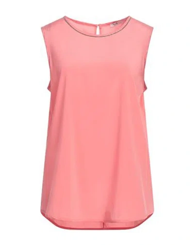 Peserico Easy Woman Top Magenta Size 10 Silk, Elastane