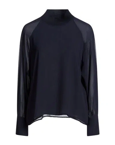 Peserico Woman Top Midnight Blue Size 0 Polyester In Black
