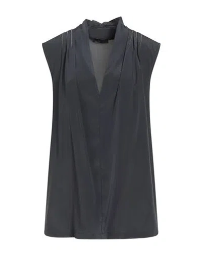 Peserico Woman Top Midnight Blue Size 14 Silk, Elastane In Black