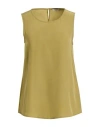 Peserico Woman Top Military Green Size 6 Silk In Green