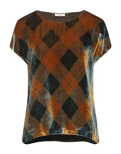Peserico Woman Top Ocher Size 6 Viscose In Yellow