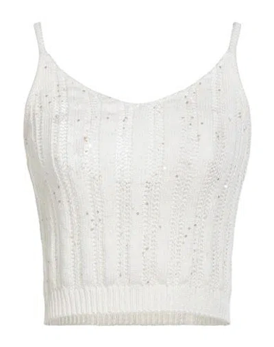 Peserico Woman Top Off White Size 10 Cotton, Polyester