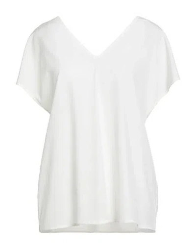 Peserico Woman Top Off White Size 10 Silk, Elastane