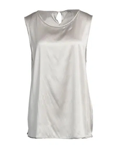 Peserico Woman Top Off White Size 10 Silk, Elastane