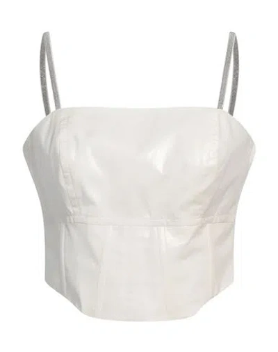 Peserico Woman Top Off White Size 6 Cotton, Polyester