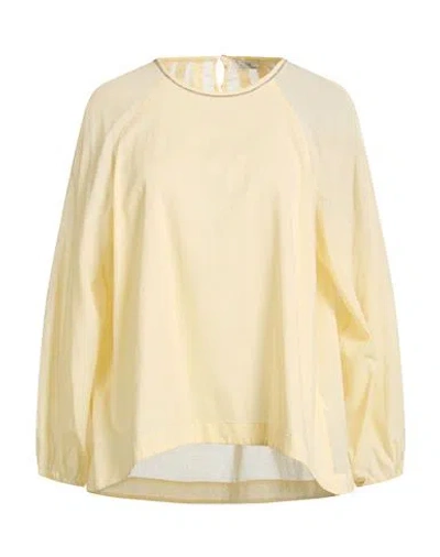 Peserico Woman Top Pastel Yellow Size 10 Cotton