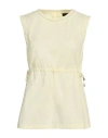 Peserico Woman Top Pastel Yellow Size 16 Cotton In Yellow