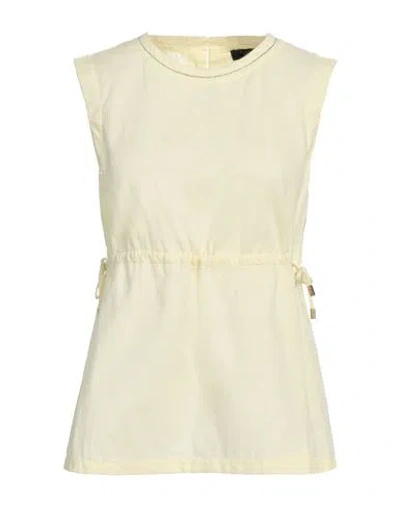 Peserico Woman Top Pastel Yellow Size 16 Cotton